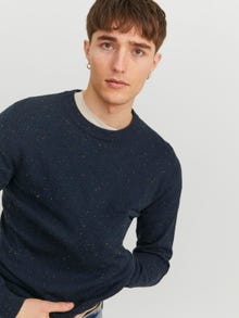 Jack & Jones Melange Crew Neck Jumper -Navy Blazer - 12236792