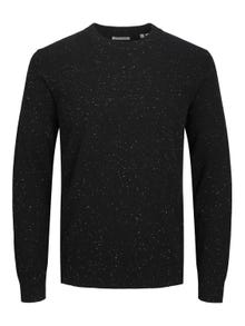 Jack & Jones Melange Striktrøje med rund hals -Black - 12236792