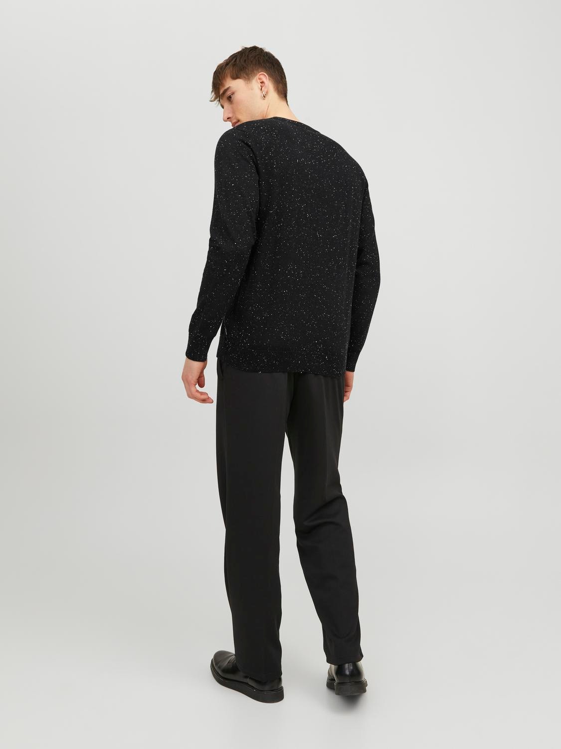 Jack & Jones Segamuster Meeskonnakaelusega džemper -Black - 12236792