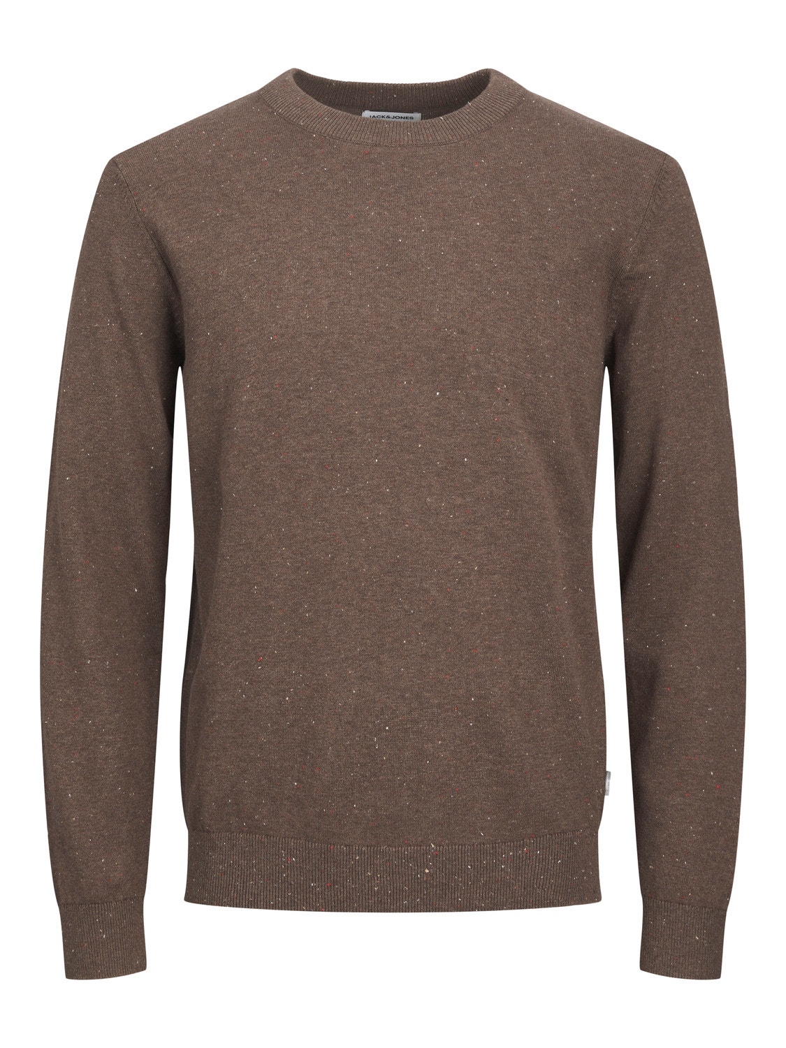 Jack & Jones Melange Gebreide trui met ronde hals -Seal Brown - 12236792