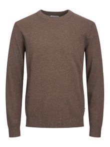 Jack & Jones Melanzs Személyzeti nyakú pulóver -Seal Brown - 12236792