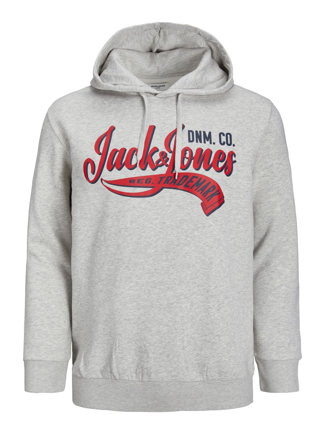 Jack & Jones Plus Logo Mikina s kapucí -White Melange - 12236803