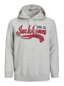 Jack & Jones Plus Size Sudadera con capucha Logotipo -White Melange - 12236803