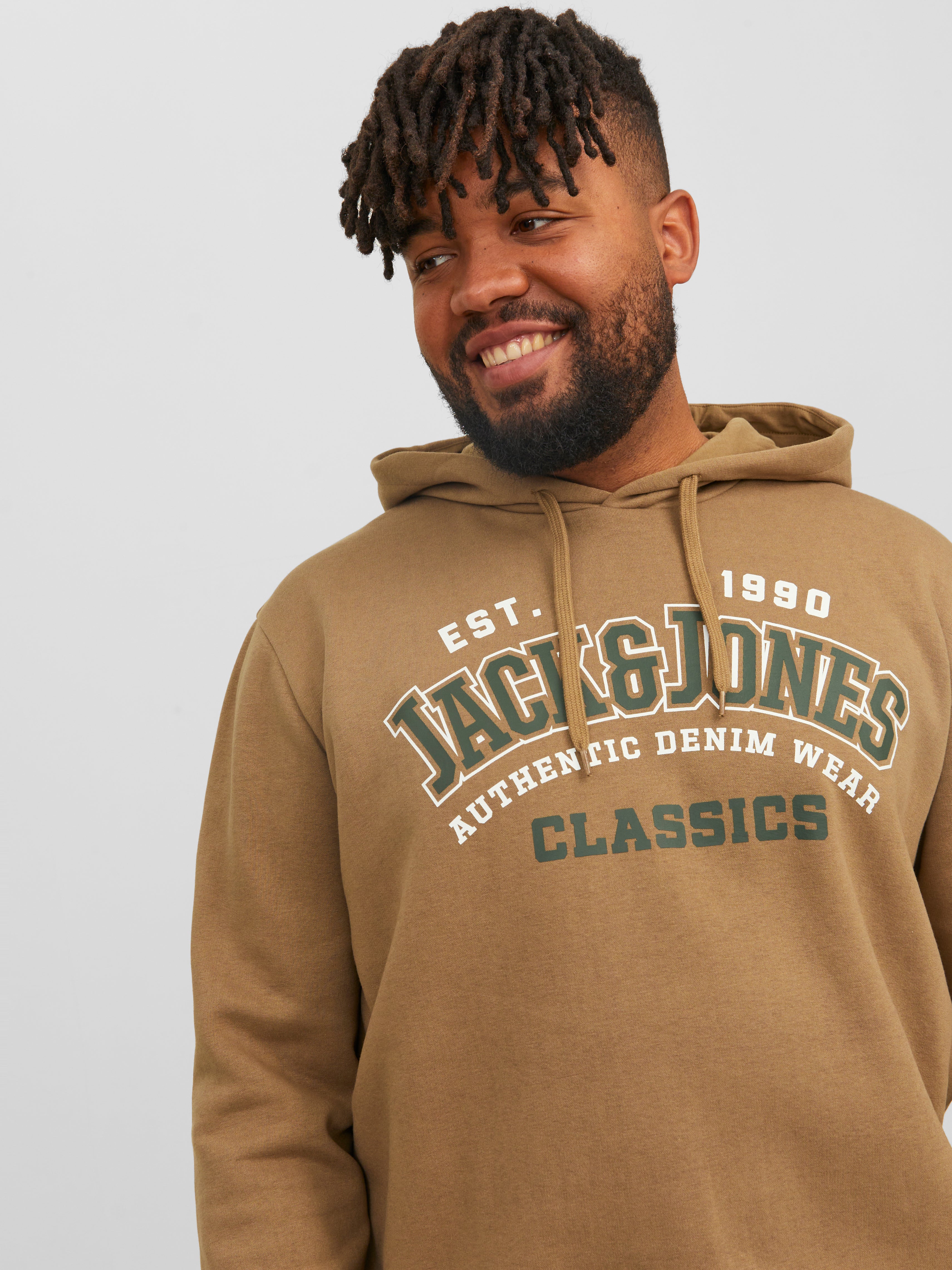Plus Size Logo Hoodie | Medium Brown | Jack u0026 Jones®