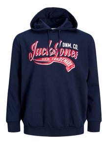 Jack & Jones Plus Size Sudadera con capucha Logotipo -Navy Blazer - 12236803