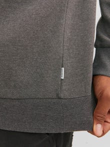 Jack & Jones Plus Size Logotipas Megztinis su gobtuvu -Dark Grey Melange - 12236803