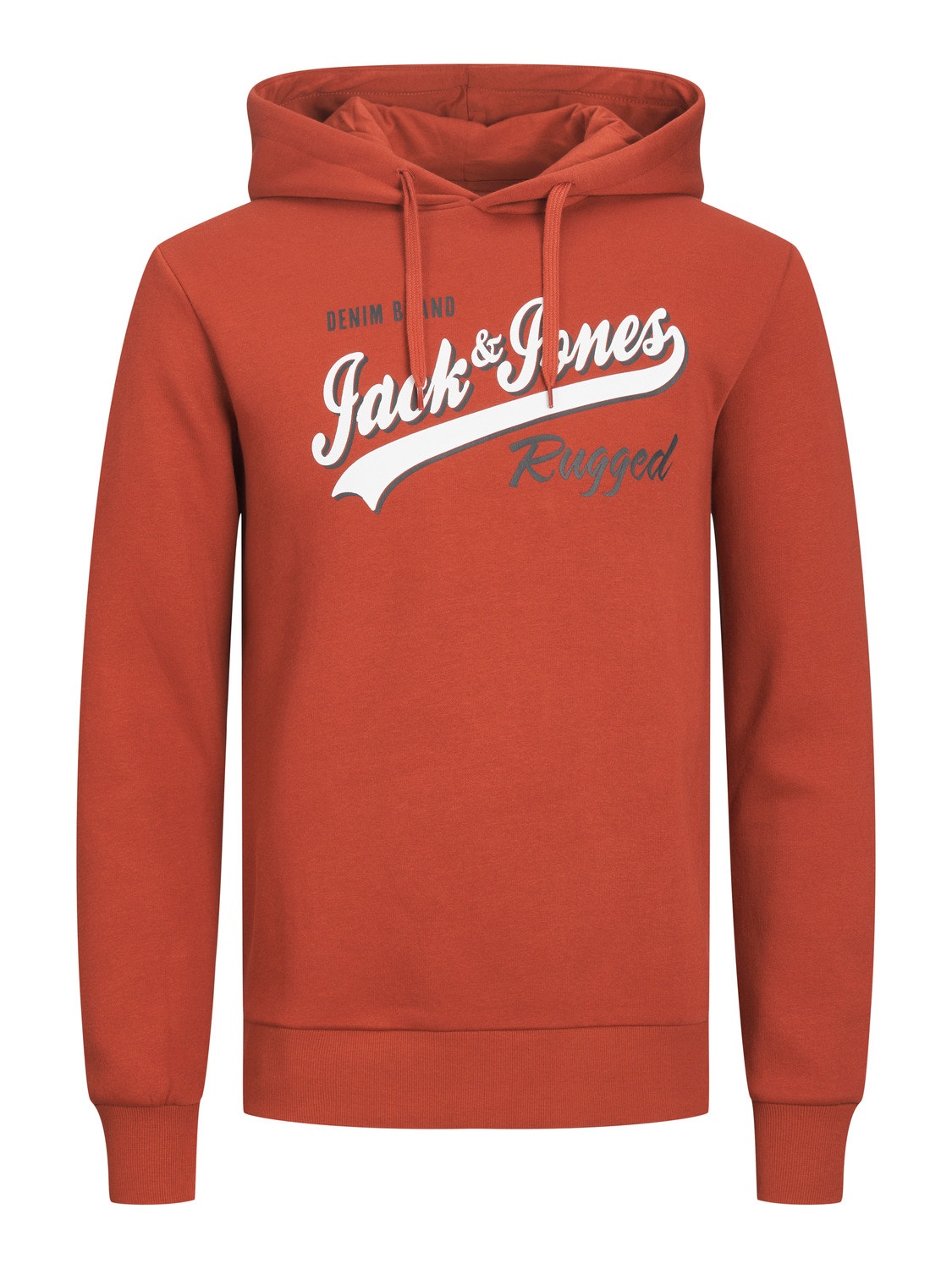 Jack & Jones Plus Logo Mikina s kapucí -Cinnabar - 12236803