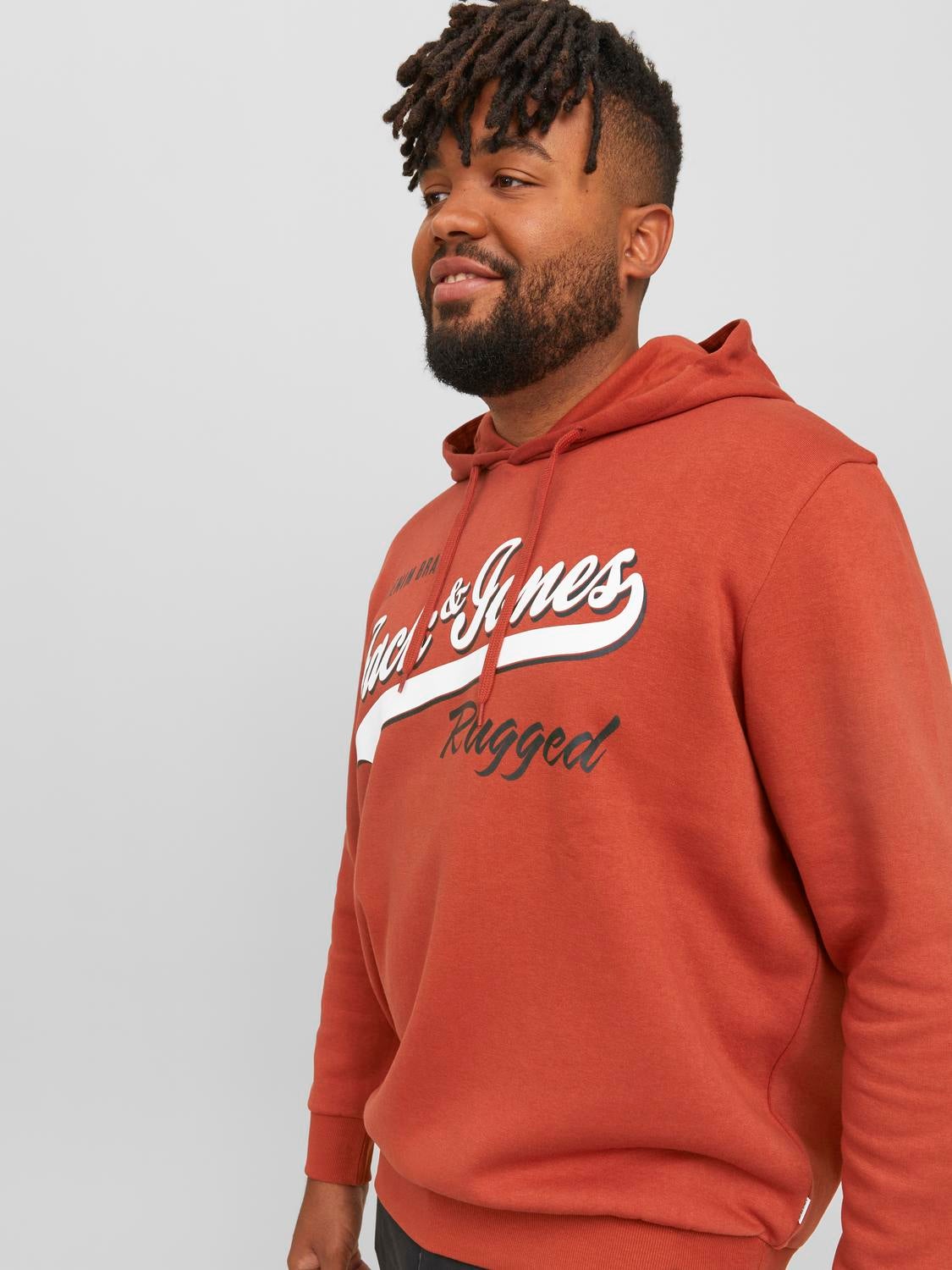 Plus size shop orange hoodie