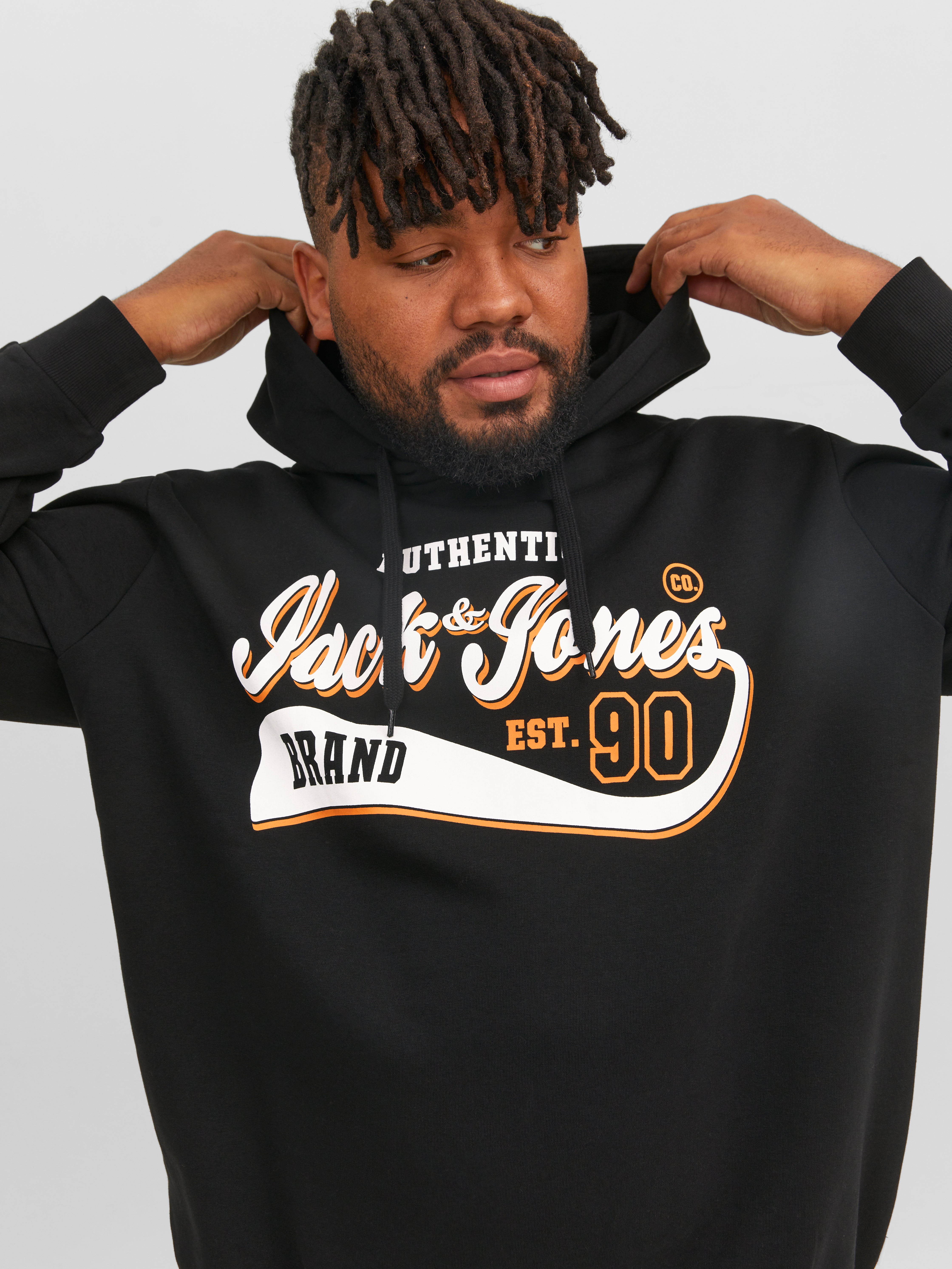 Plus Size Logo Hoodie | Black | Jack u0026 Jones®
