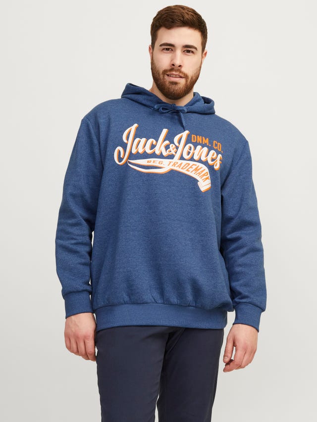 Jack & Jones Plus Size Logotipas Megztinis su gobtuvu - 12236803
