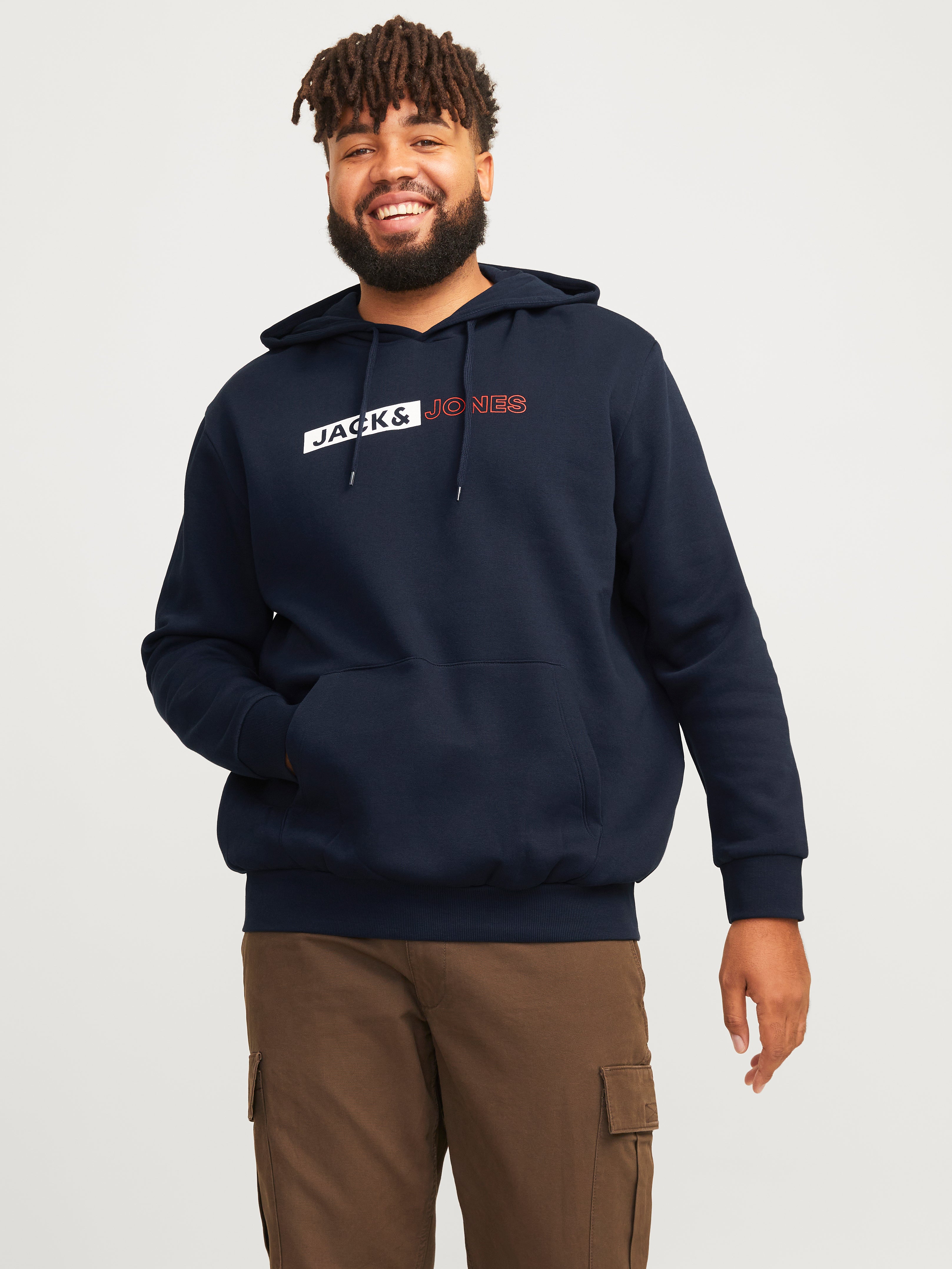 Thumbnail - Plus Size Logo Kapuzenpullover