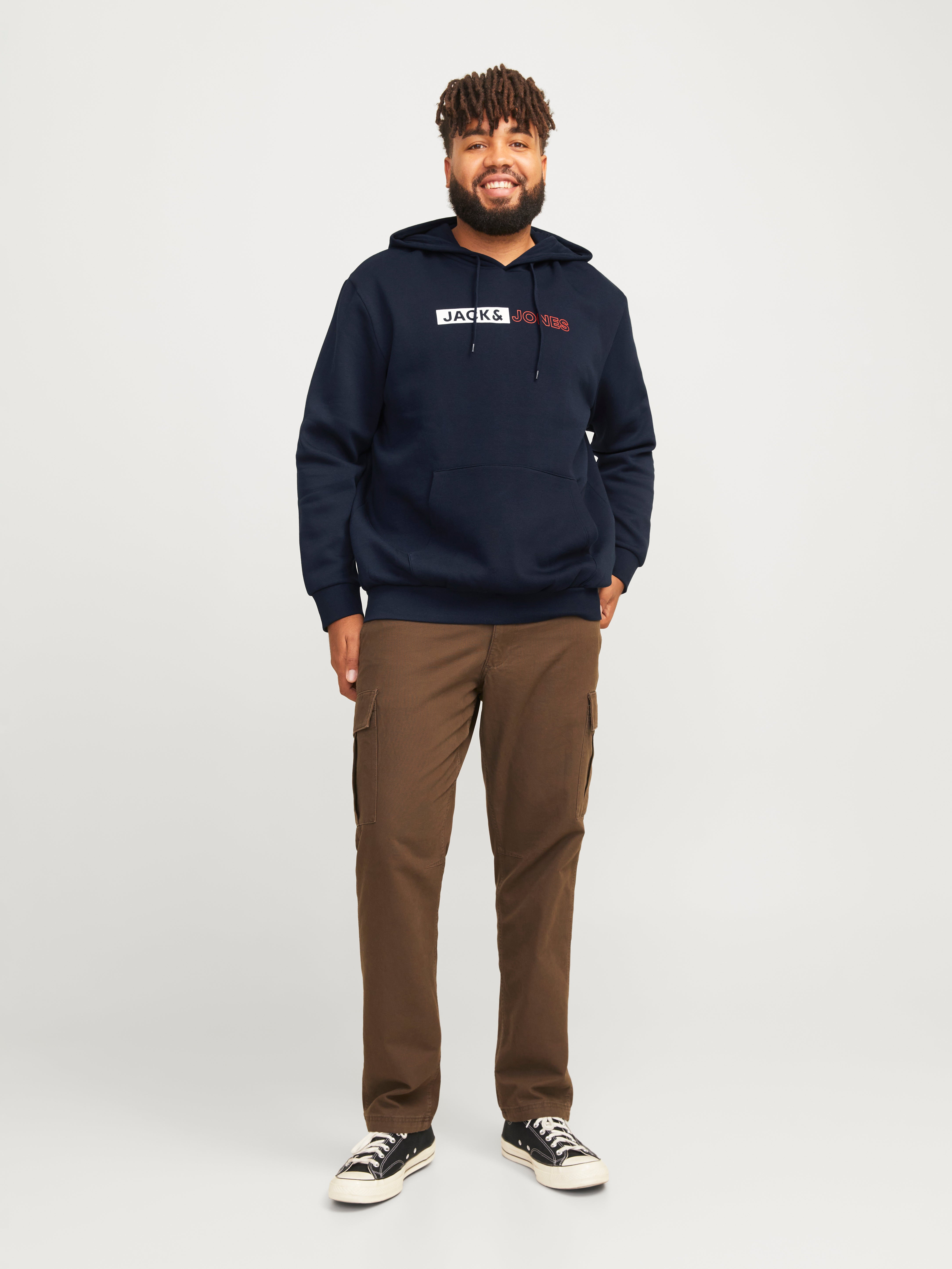 Thumbnail - Plus Size Logo Kapuzenpullover