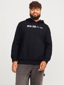 Jack & Jones Plus Size Z logo Bluza z kapturem -Black - 12236806