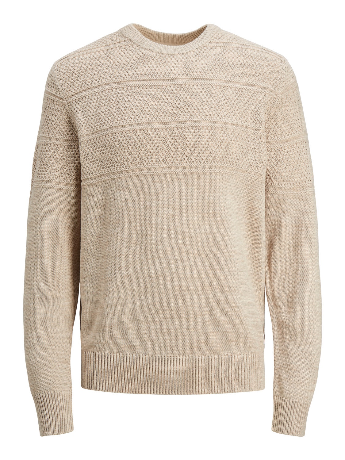 Jack & Jones Pull en maille à col rond -Oatmeal - 12236810