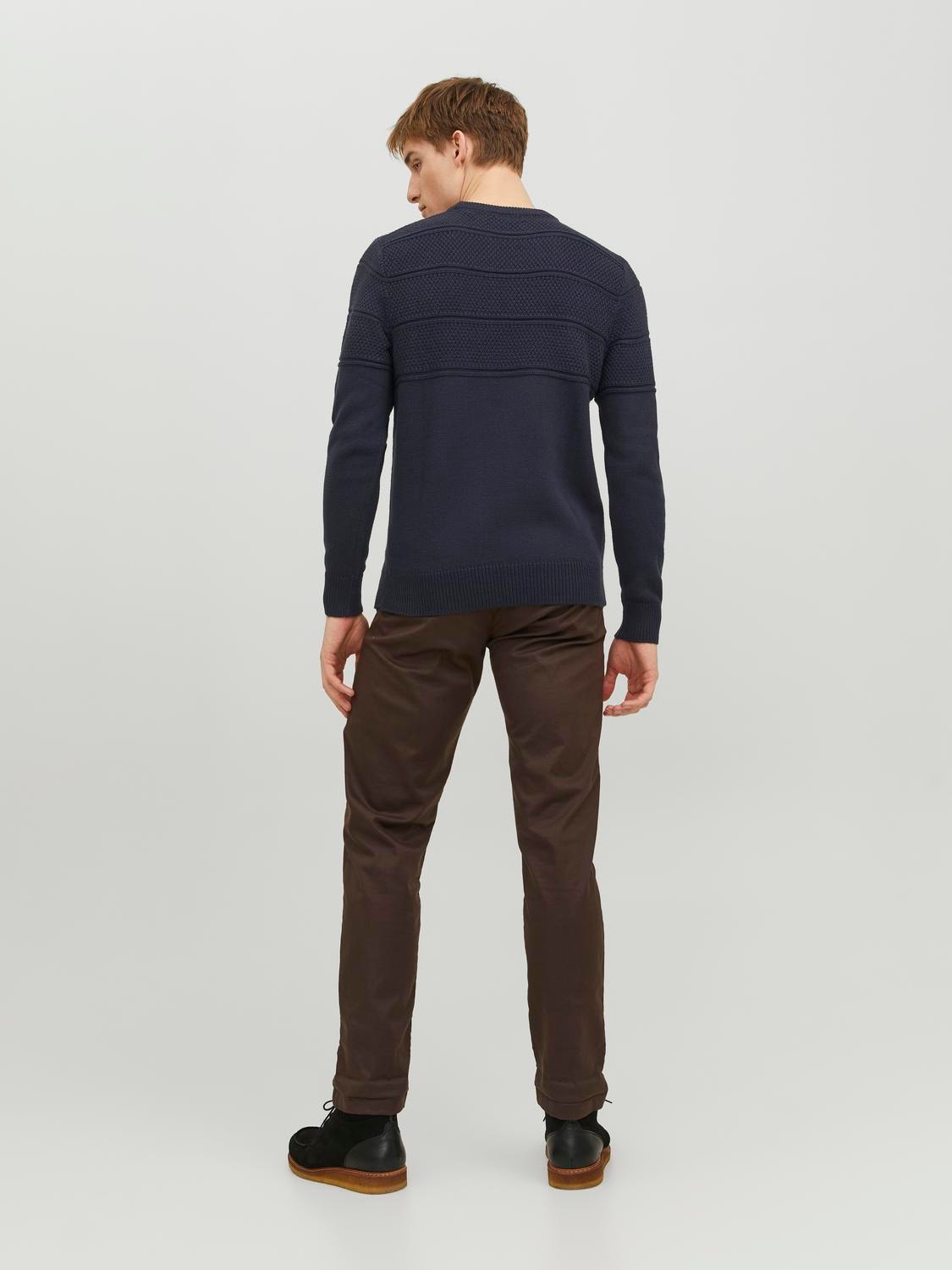 Jack & Jones Ensfarvet Striktrøje med rund hals -Salute - 12236810