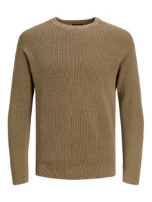 Jack & Jones Vanlig Strikkegenser med rund hals -Otter - 12236815