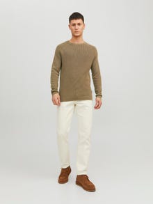 Jack & Jones Vanlig Strikkegenser med rund hals -Otter - 12236815