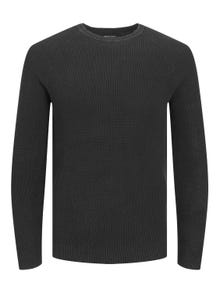 Jack & Jones Plain Crew Neck Jumper -Caviar - 12236815