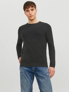 Jack & Jones Bez vzoru Svetr s okrouhlým výstřihem -Caviar - 12236815