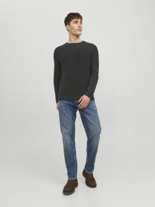 Jack & Jones Bez vzoru Svetr s okrouhlým výstřihem -Caviar - 12236815