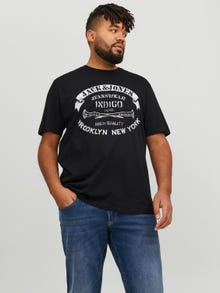 Jack & Jones Plus Size Camiseta Estampado -Black - 12236899