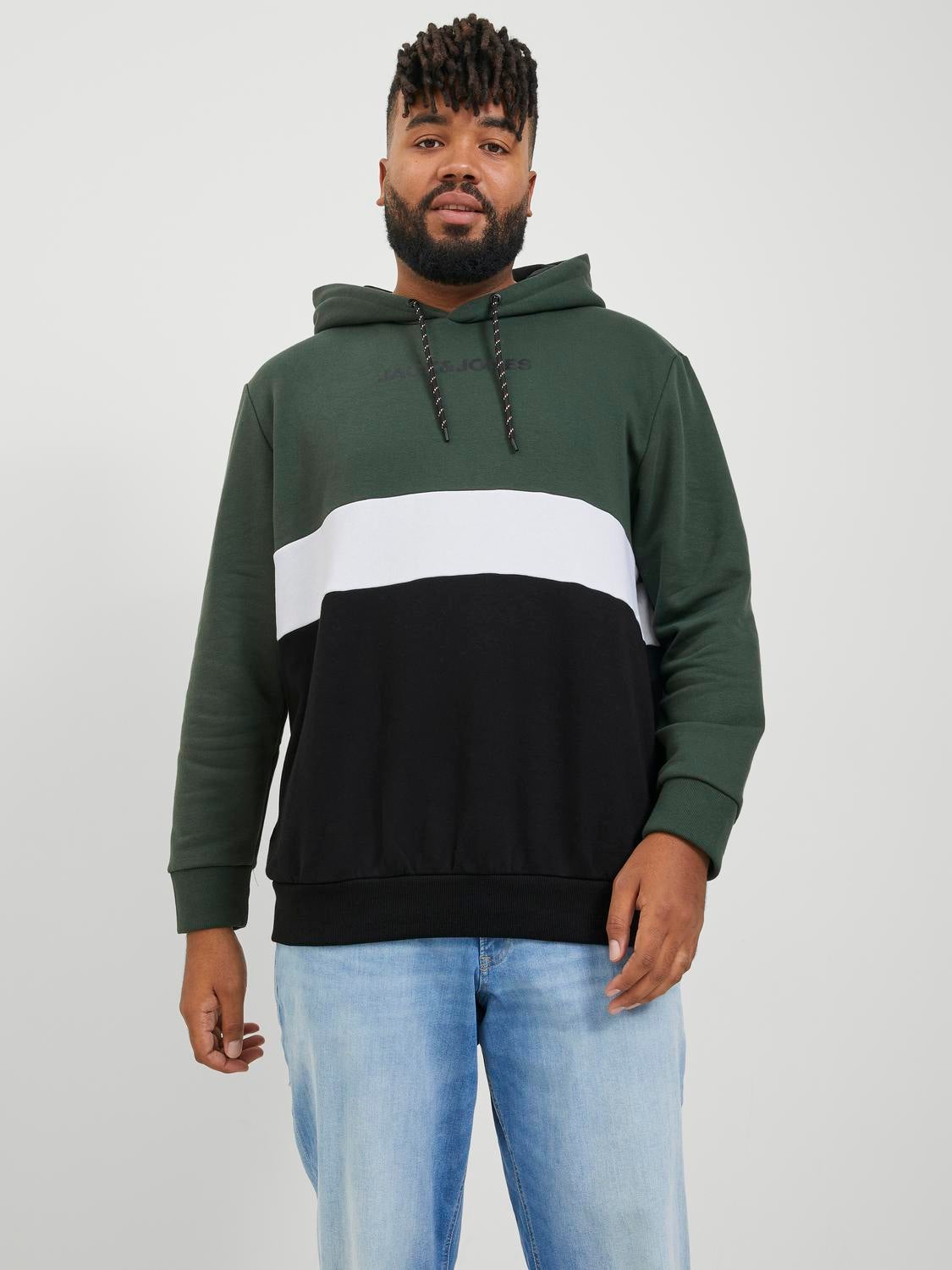 Plus size on sale color block hoodie