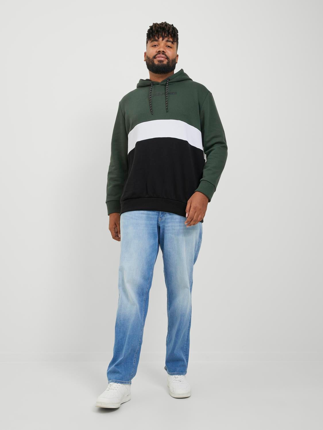 Plus Size Colour block Hoodie