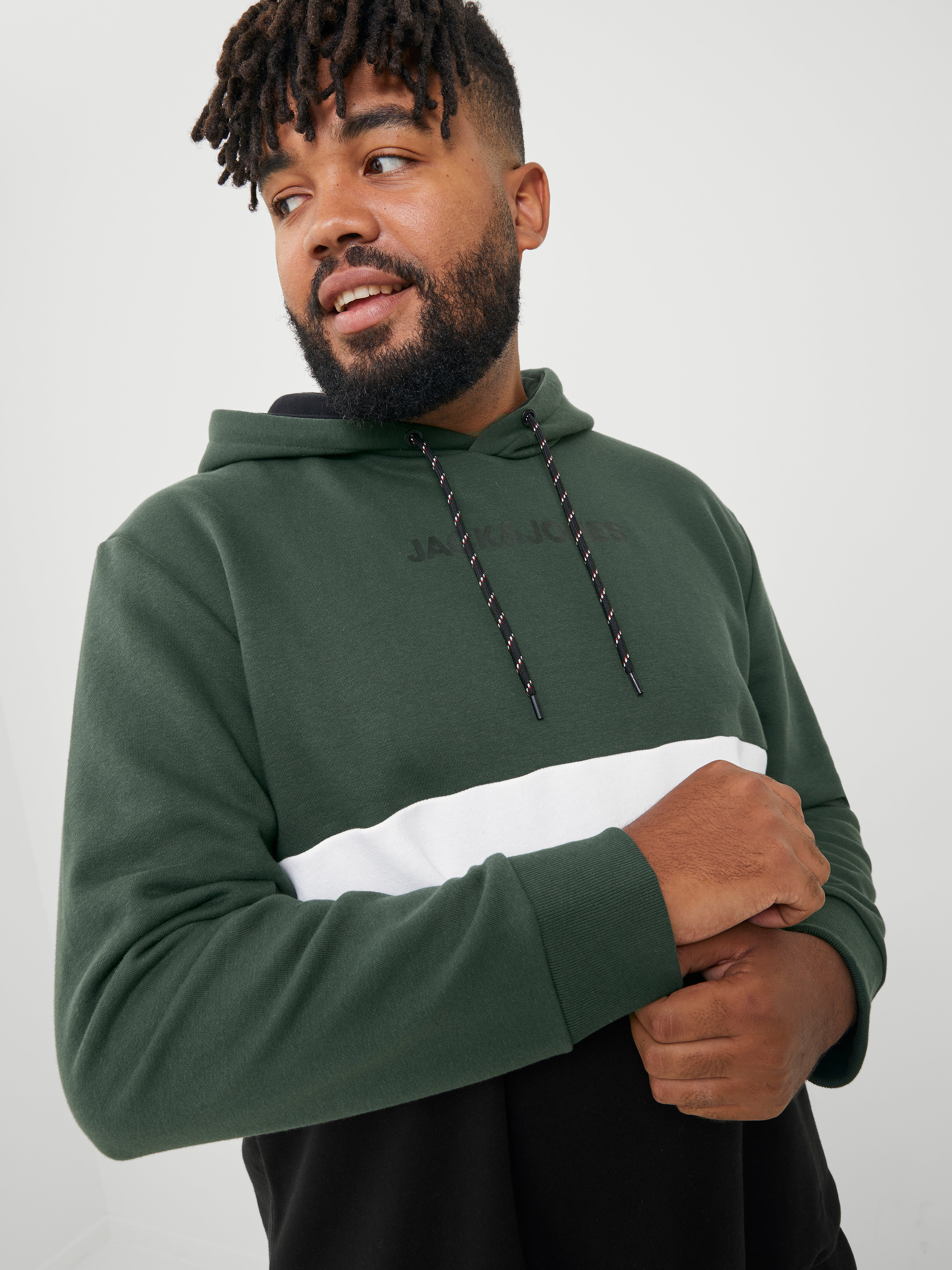 Jack & Jones Plus Size Colour block Hoodie - 12236900