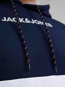 Jack & Jones Plus Size Blokkfarge Hettegenser -Navy Blazer - 12236900