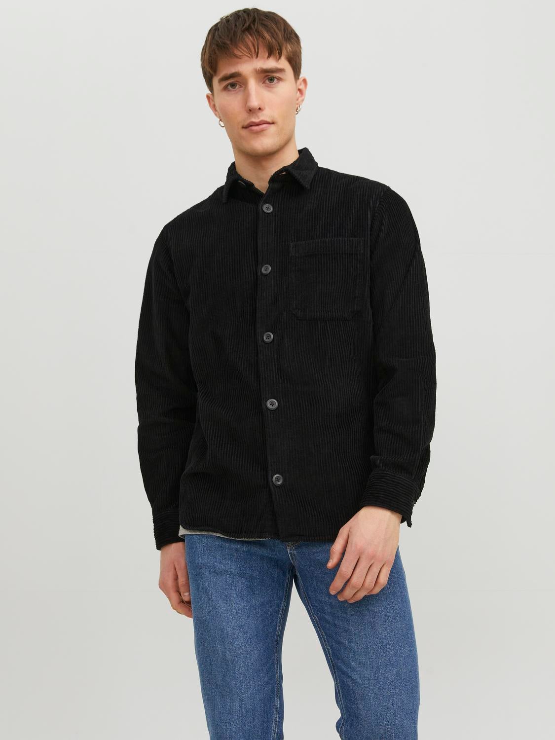 Jack and jones black denim sale shirt