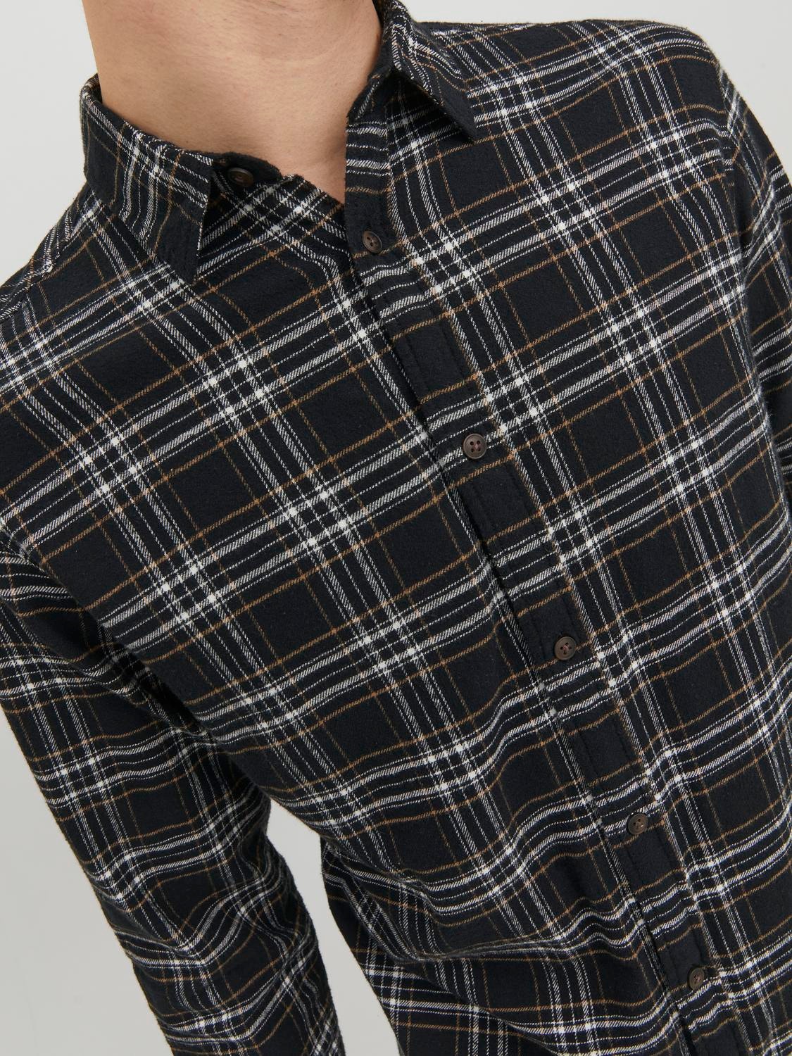 Jack & Jones Slim Fit Checked shirt -Black - 12237039
