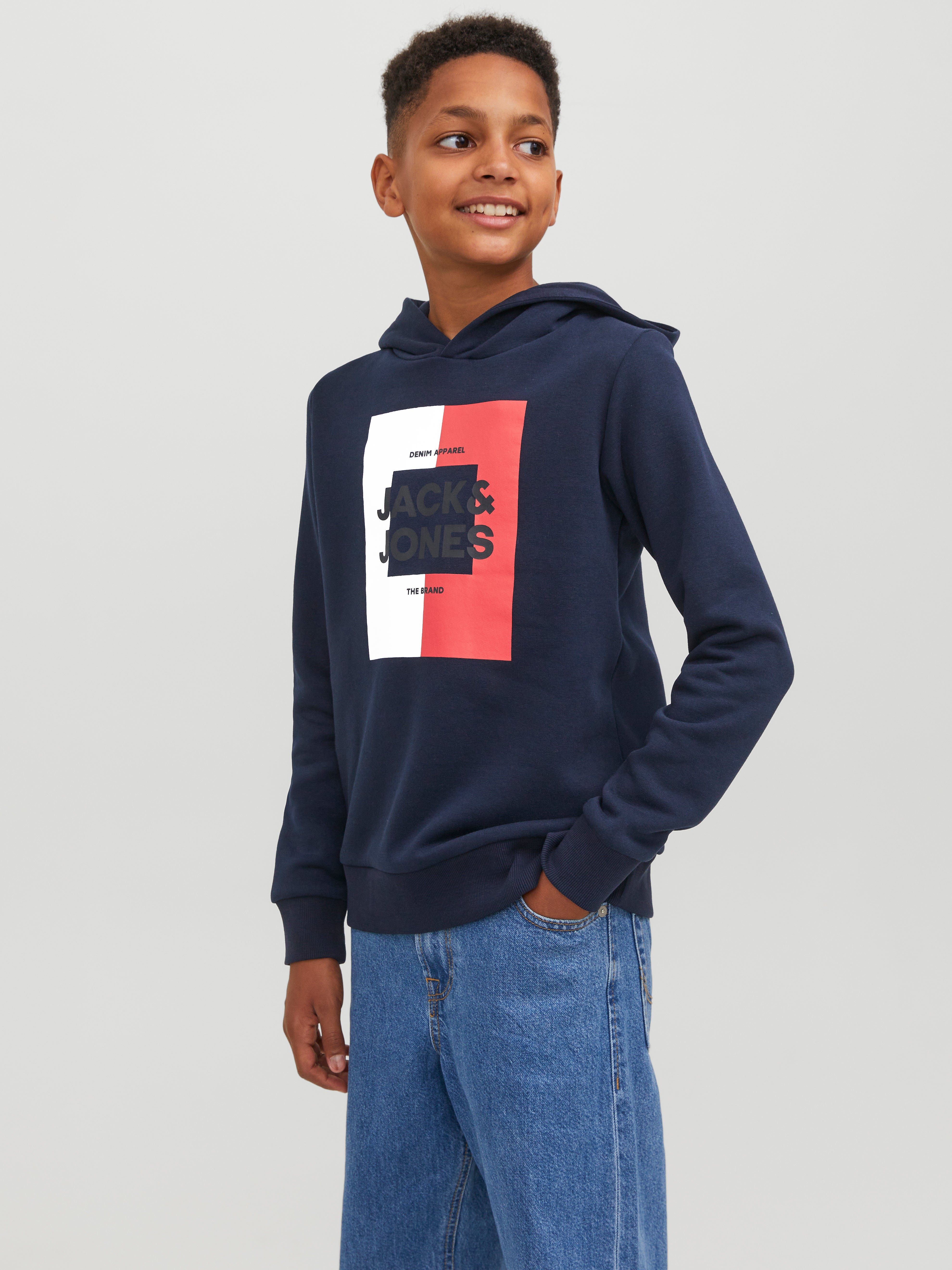 Sweat À Capuche Logo Pour Les Garçons - Jack & Jones - Modalova