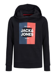Jack & Jones Logo Hoodie For boys -Black - 12237105