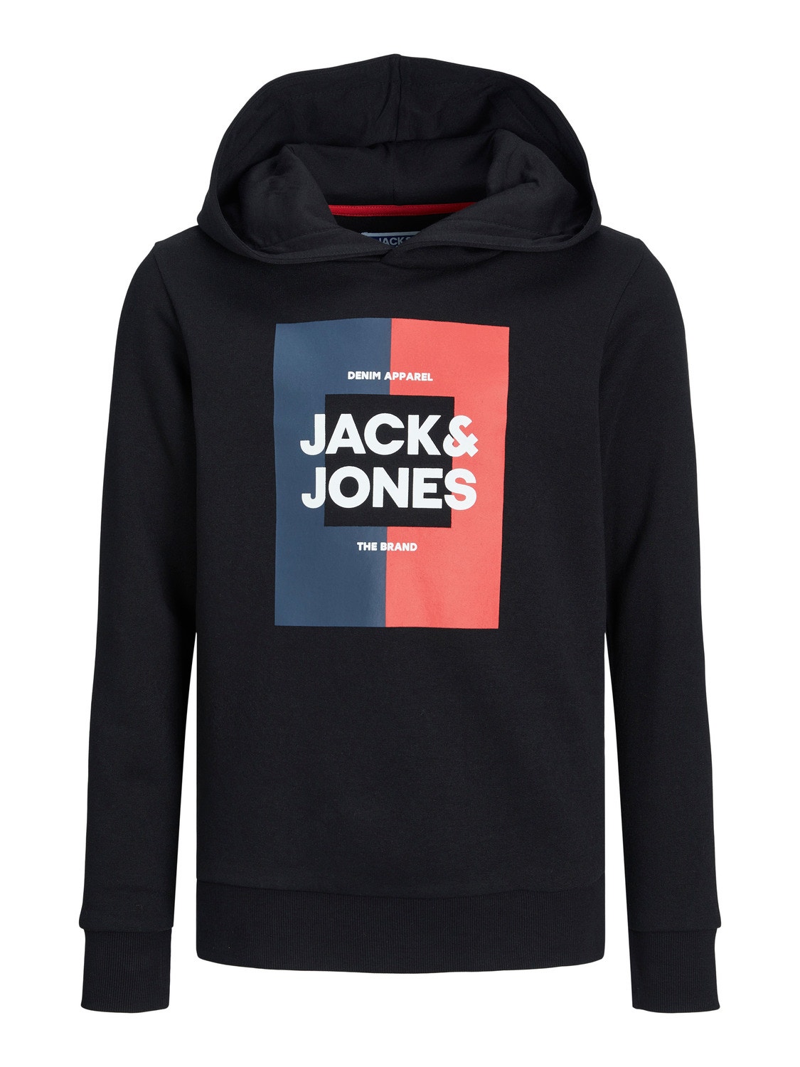 Jack & Jones Logotipas Megztinis su gobtuvu For boys -Black - 12237105