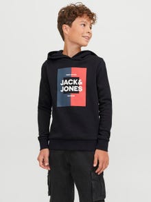 Jack & Jones Logo Kapuzenpullover Für jungs -Black - 12237105