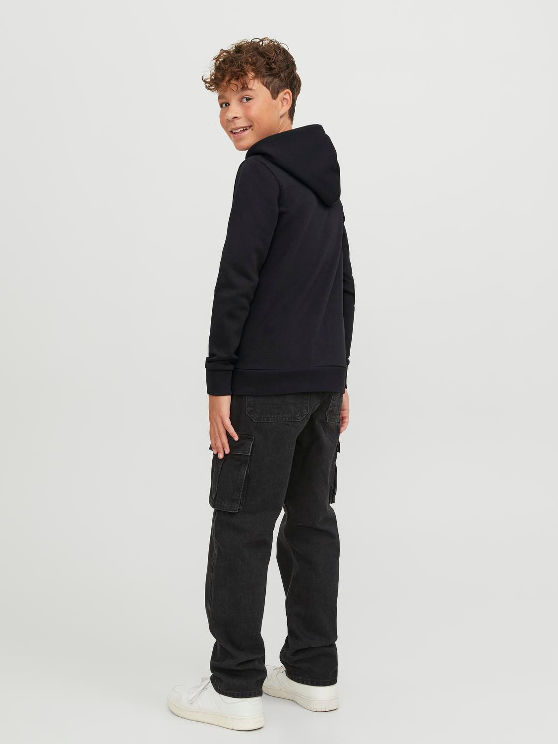 Jack & Jones Logo Hoodie Voor jongens -Black - 12237105