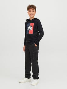 Jack & Jones Logó Kapucnis felső Ifjúsági -Black - 12237105