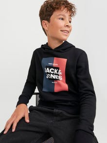 Jack & Jones Logó Kapucnis felső Ifjúsági -Black - 12237105