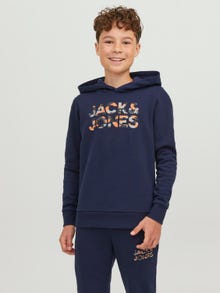 Jack & Jones Logo Hoodie For boys -Navy Blazer - 12237172