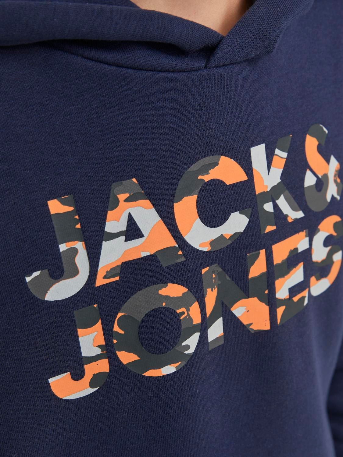 Jack & Jones Logo Hoodie For boys -Navy Blazer - 12237172