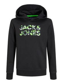 Jack & Jones Logo Hoodie For boys -Black - 12237172