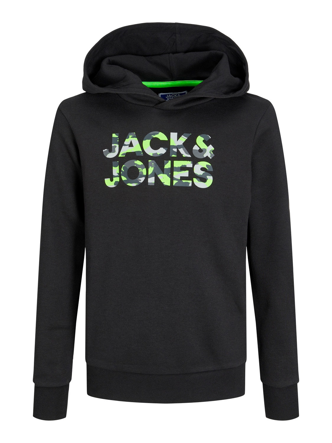 Jack & Jones Logo Hoodie For boys -Black - 12237172