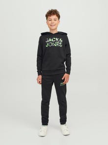Jack & Jones Logo Hoodie For boys -Black - 12237172