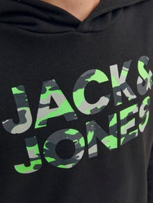 Jack & Jones Logo Hoodie For boys -Black - 12237172