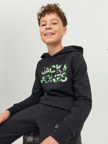 Jack & Jones Logo Hoodie For boys -Black - 12237172