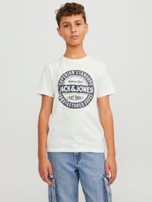 Jack & Jones Bedrukt T-shirt Voor jongens -Cloud Dancer - 12237363