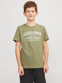 Jack & Jones Potištěný Tričko Junior -Oil Green - 12237363