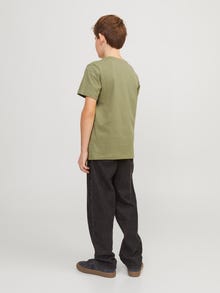 Jack & Jones Trykk T-skjorte For gutter -Oil Green - 12237363