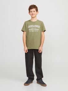Jack & Jones Trykk T-skjorte For gutter -Oil Green - 12237363