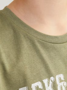 Jack & Jones Trykk T-skjorte For gutter -Oil Green - 12237363
